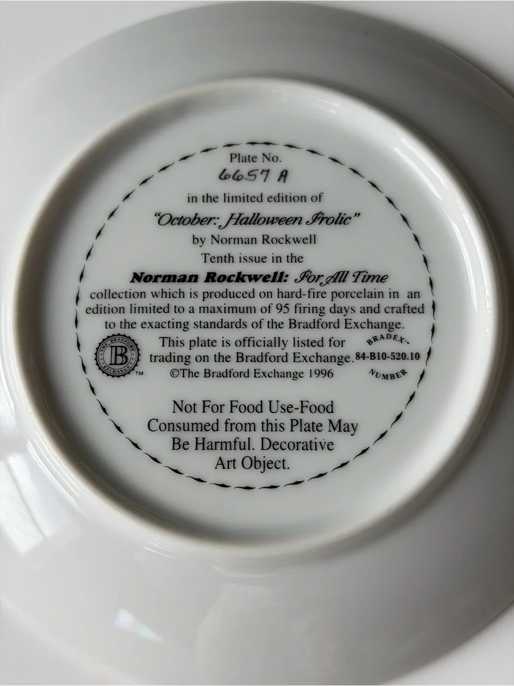 The Bradford Exchange Norman Rockwell October Mini Plate - For All Time